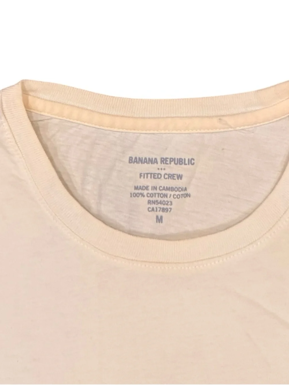 Classic Long Sleeve Crewneck Shirt - Cream 100% cotton